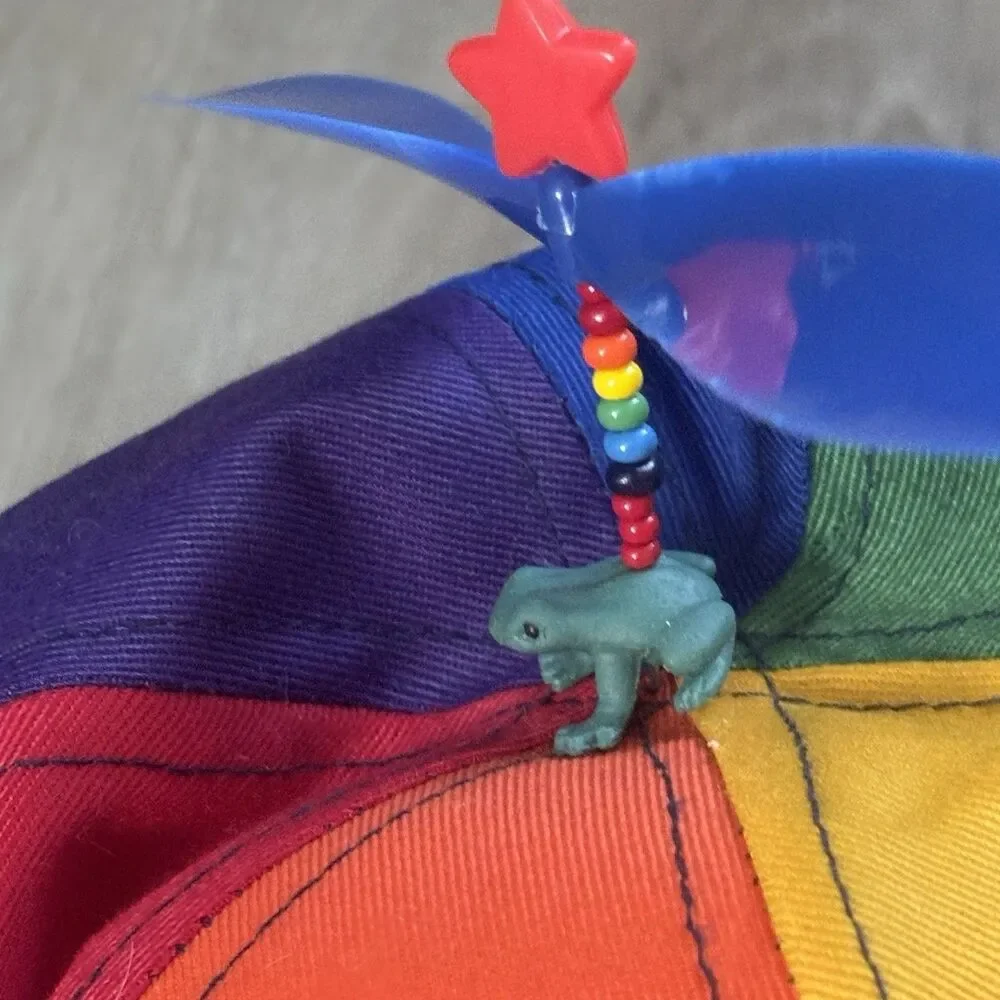 Vintage Interstellar Propeller Beanie Rainbow Frog Spinner Child Halloween Prop